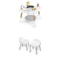 Montessori-Inspired 3-Stage Activity Center & Play Table + White Activity Chairs A568048