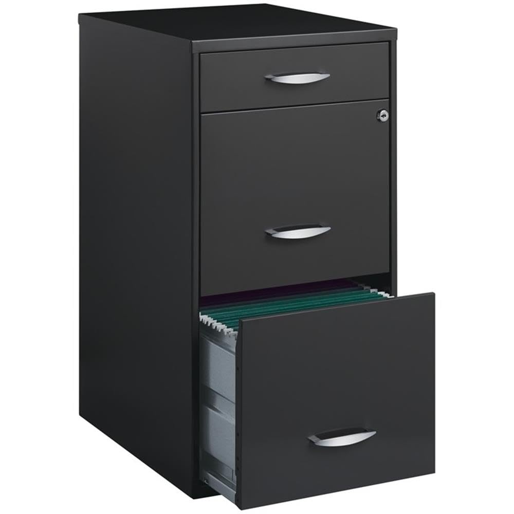 Charcoal Metal 3 Drawer Vertical Filing Cabinet V450933