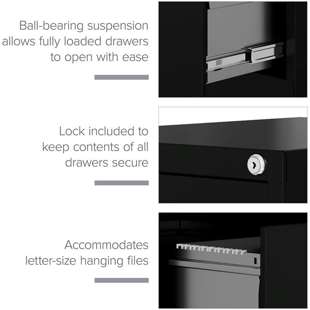 4 Drawers Black Metal Filing Cabinet I19743