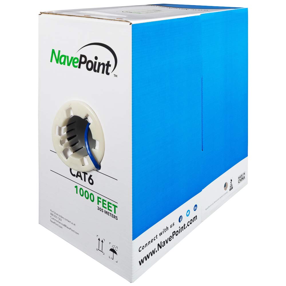 Cat6 1000ft Blue Solid Bulk Ethernet Cable G720493