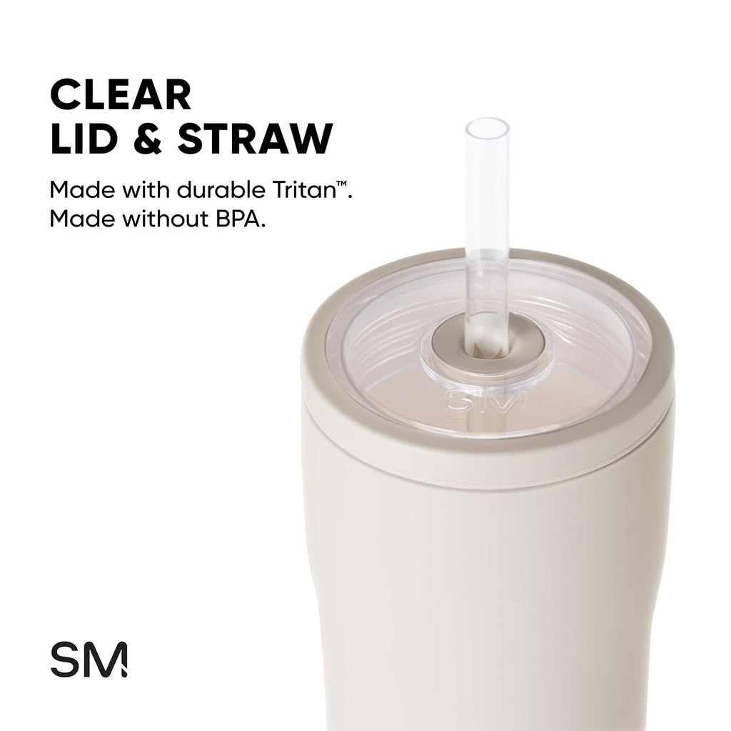 Glass Iced Coffee Cup with Straw Lid 20oz Beige V630311