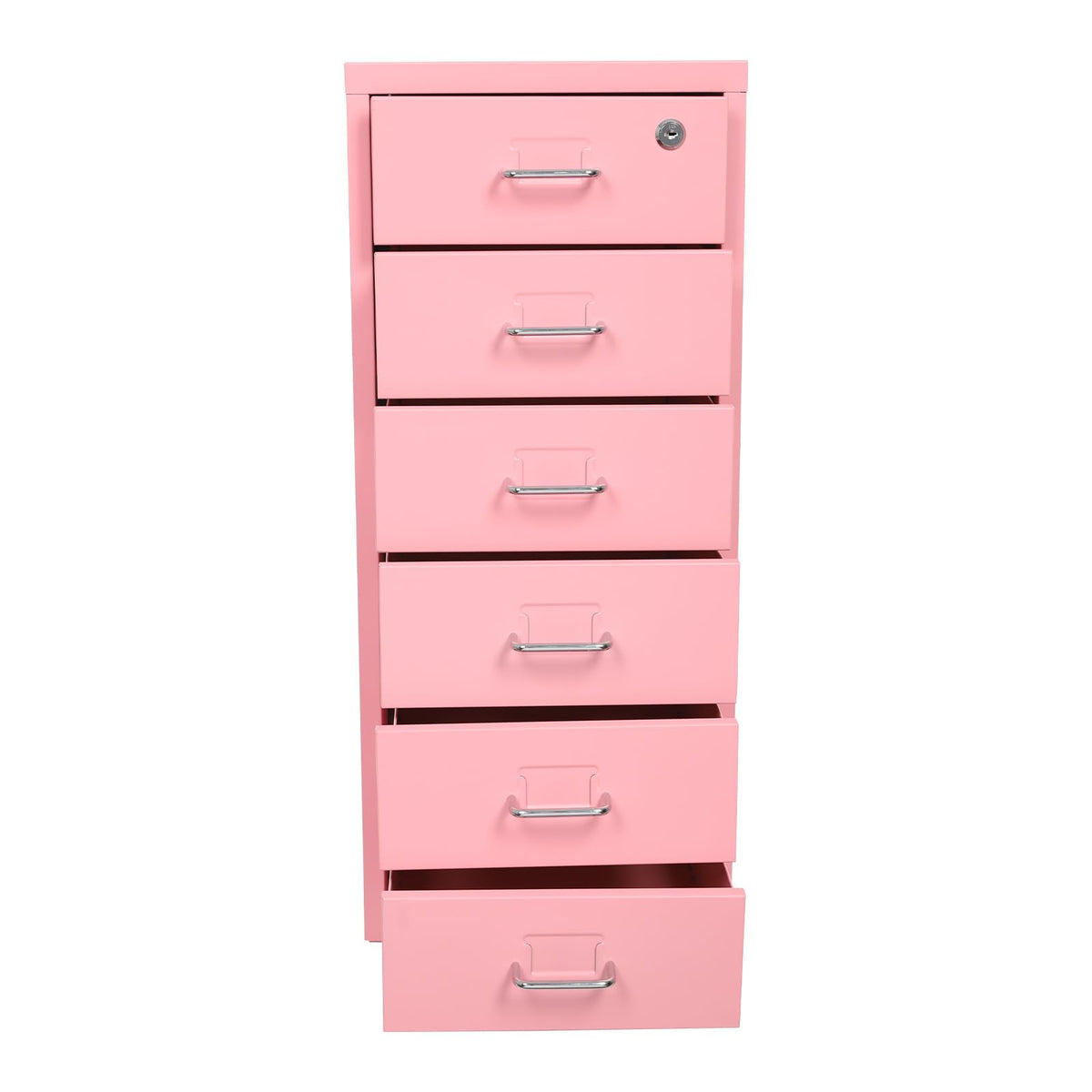 6 Drawer Lockable Metal Mobile File Cabinet with 4 Wheels O6431