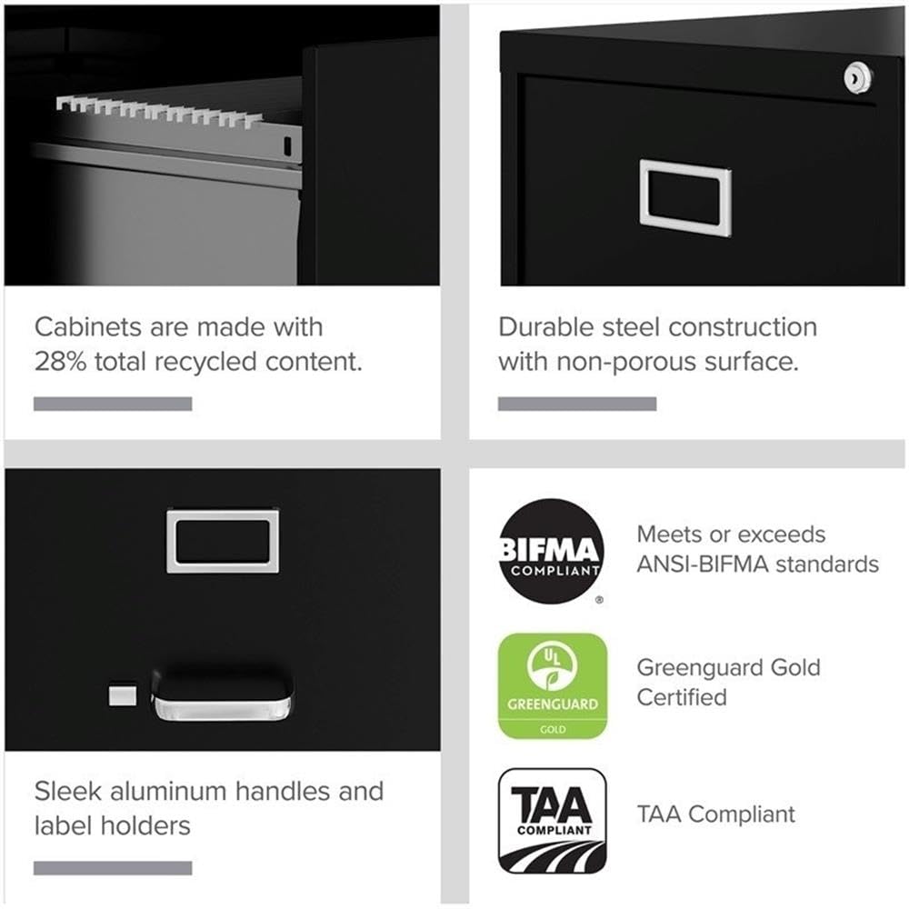 4 Drawers Black Metal Filing Cabinet I19743