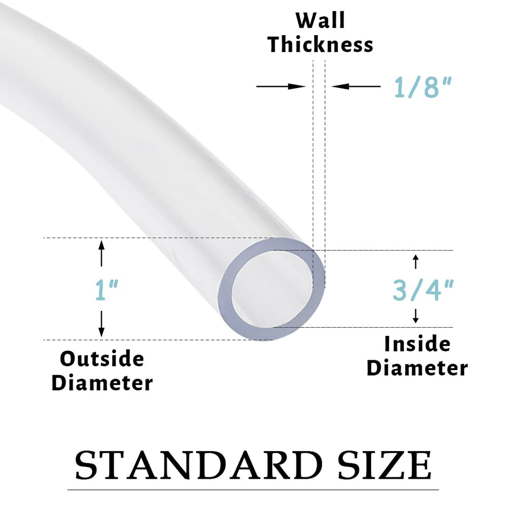 3/4" ID x 100ft Clear Vinyl Tubing Z55118