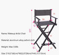 Professional Makeup Artist Director's Chair Aluminum Portable Folding Chair Gold Color (Black) Z224