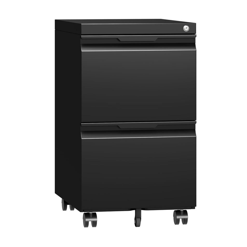 2 Drawer Black File Cabinet with Lock N22970