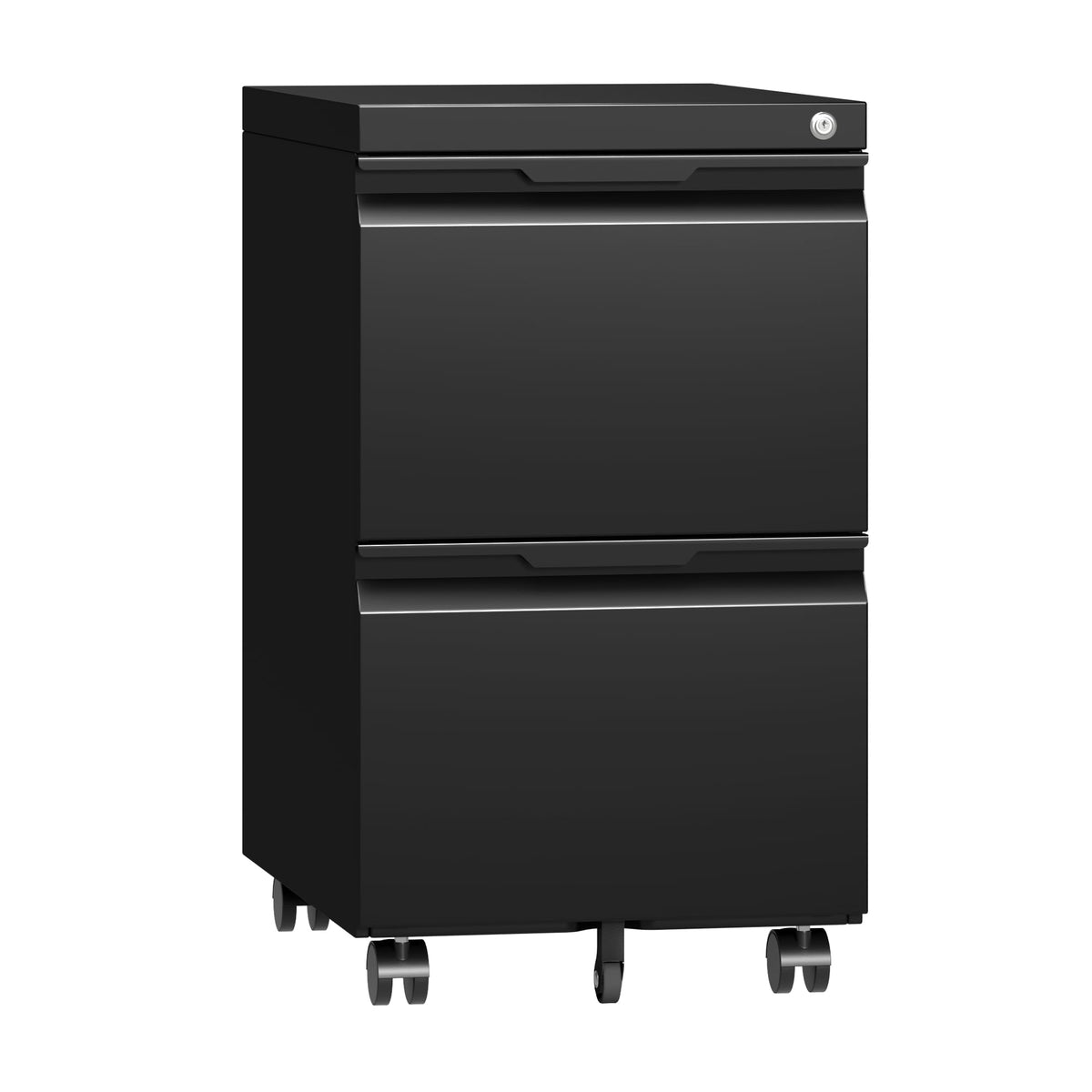 2 Drawer Black File Cabinet with Lock N22970