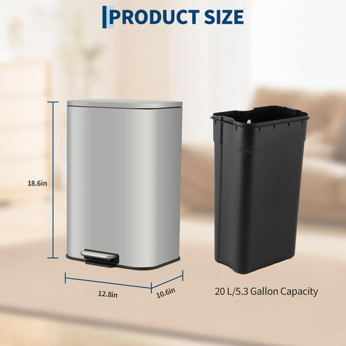 13.2 gal Stainless Steel Step Trash Can A350431