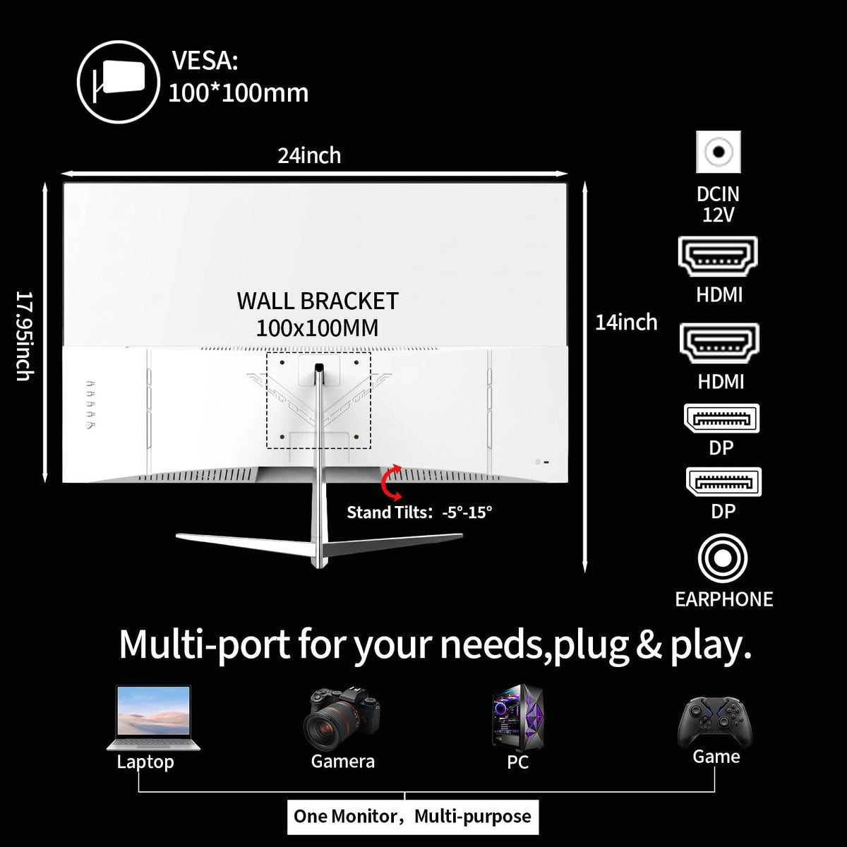 27 inch White Curved Gaming Monitor V81154