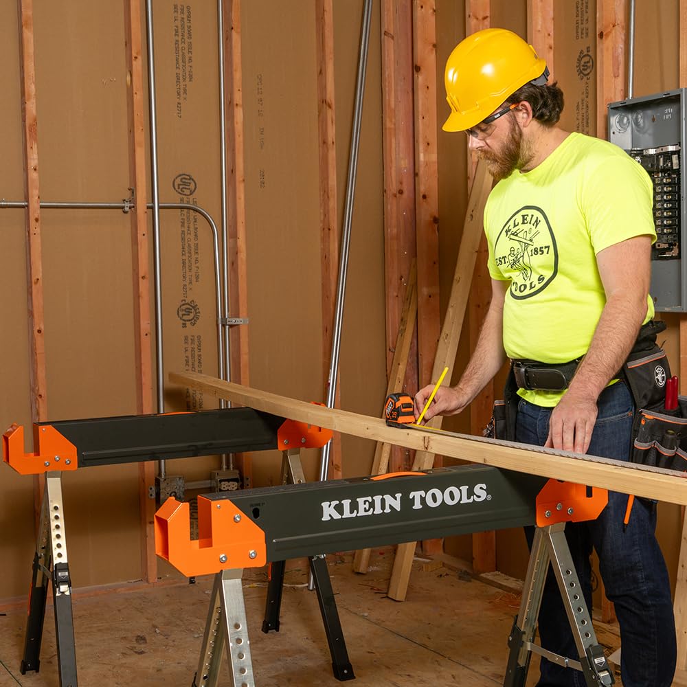 Folding Sawhorse 26-Inch to 32-Inch Adjustable Height 1-Pack Y755393