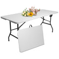 6 ft Plastic Folding Table with Carry Handle W577270