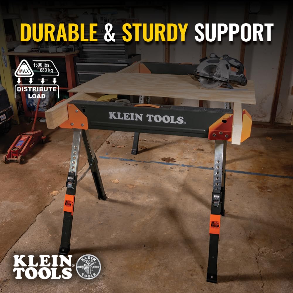 Folding Sawhorse 26-Inch to 32-Inch Adjustable Height 1-Pack Y755393