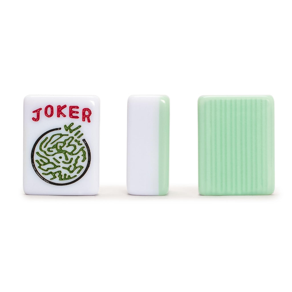 166 Tiles Mahjong Set with Wooden Racks & Pushers, Dice, and Soft Beige Case O9885