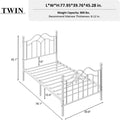 White Twin Metal Bed Frame with Headboard and Footboard F295958