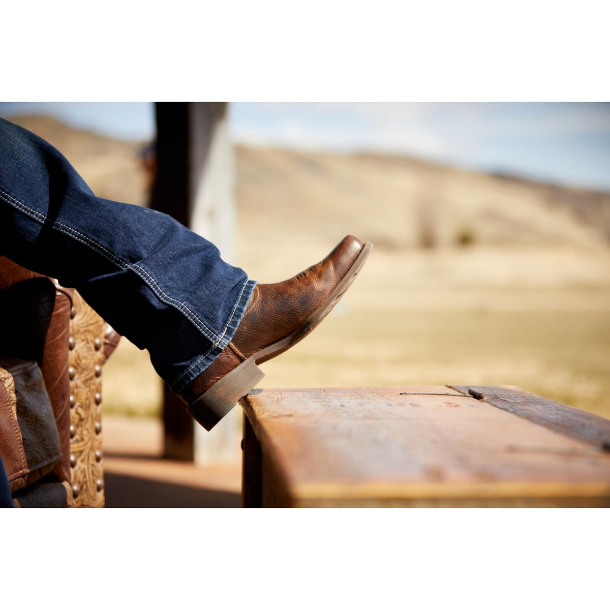 Men’s Leather Square Toe Western Boots M74465