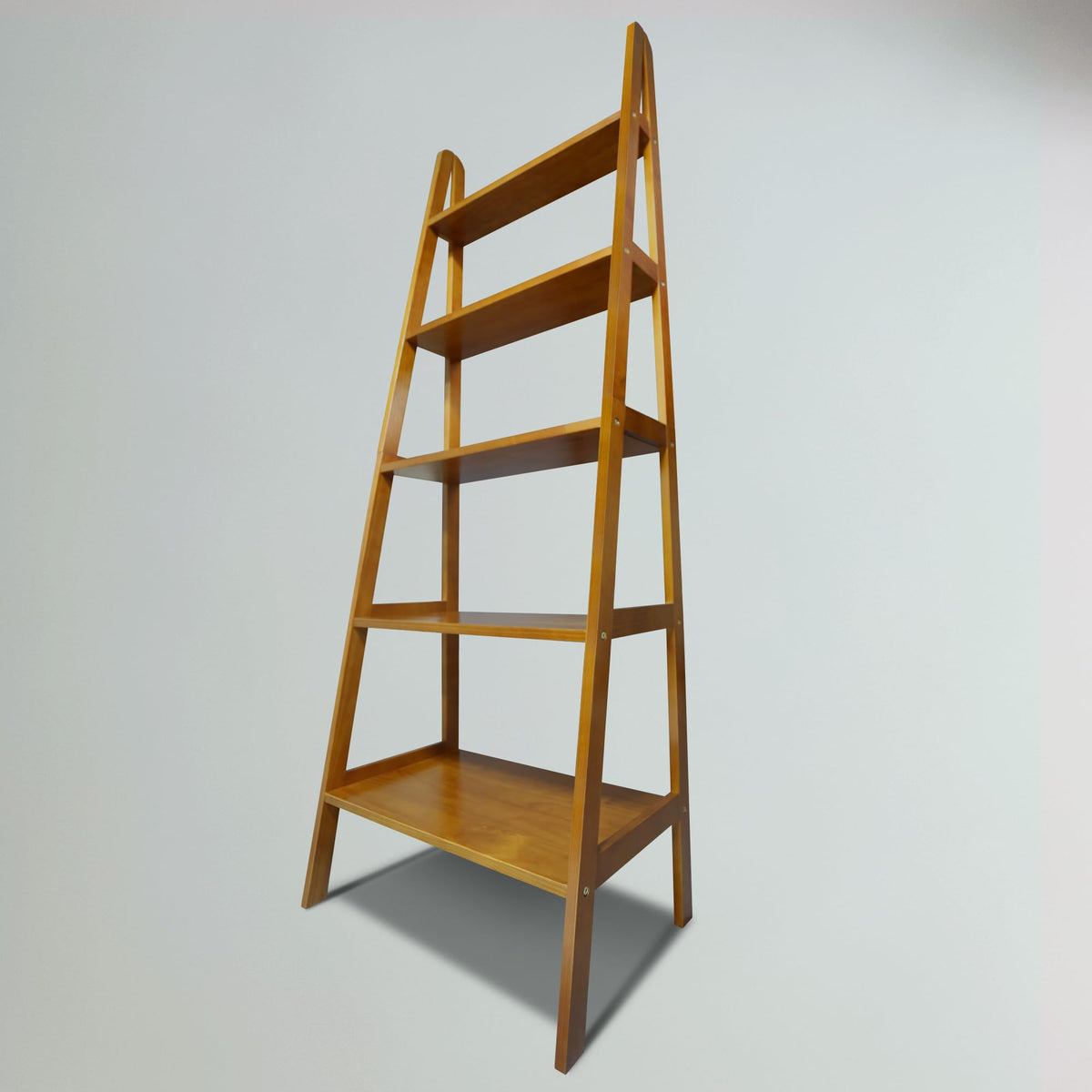 Solid Wood 5-Shelf Ladder Bookcase S419133