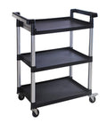 3-Shelf Plastic Utility Cart with Wheels, Black A8148
