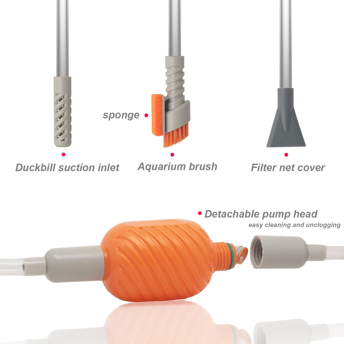 Compact Aquarium Siphon Vacuum and Water Changer Kit with Cleaning Brush P437
