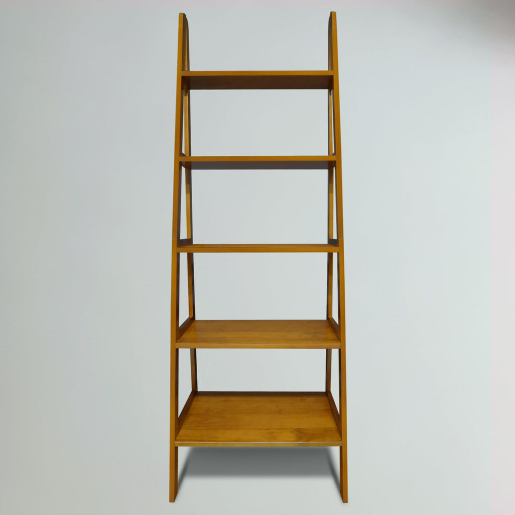 Solid Wood 5-Shelf Ladder Bookcase S419133