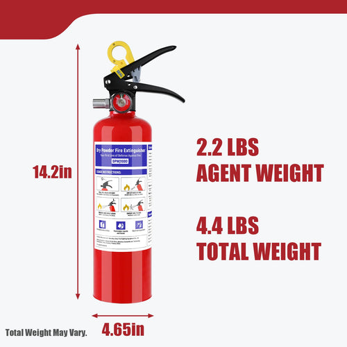 1 Pack 2.5 lb ABC Dry Chemical Fire Extinguisher with Bracket W434