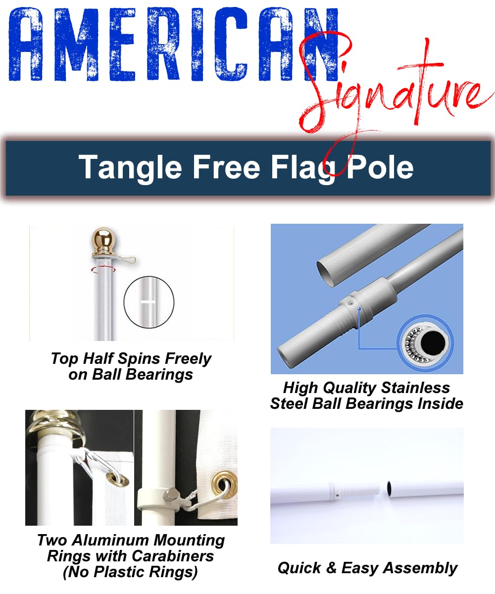 5 ft Heavy-Duty Aluminum Tangle Free Spinning Flag Pole F20759
