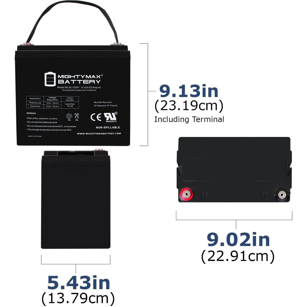12V 55AH AGM Car and Truck Battery X212