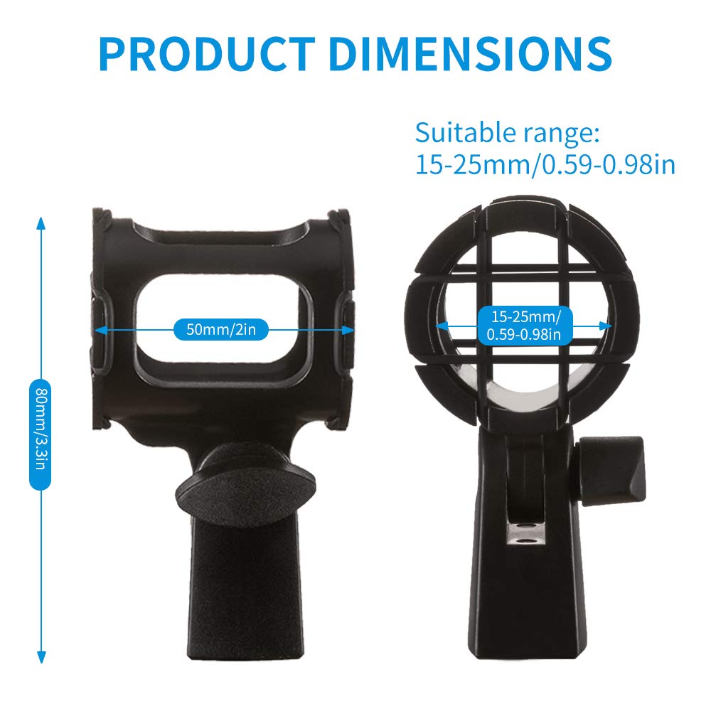 Microphone Shock Mount Holder Clip Anti-Vibration for Condenser Shotgun Mic E2601