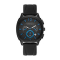 Sport Chronograph Mens Watch Stainless Steel Black Silicone Strap A108103
