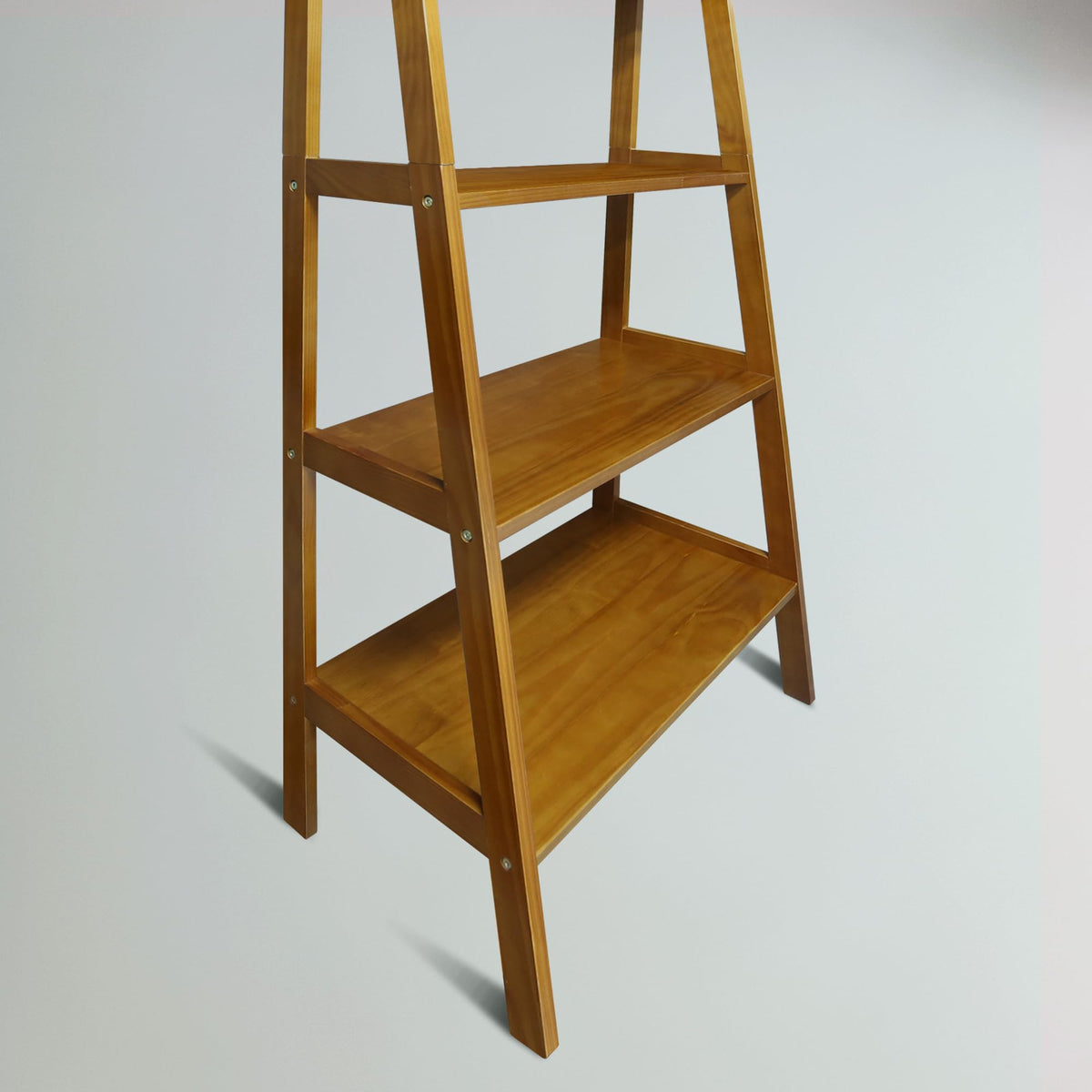 Solid Wood 5-Shelf Ladder Bookcase S419133