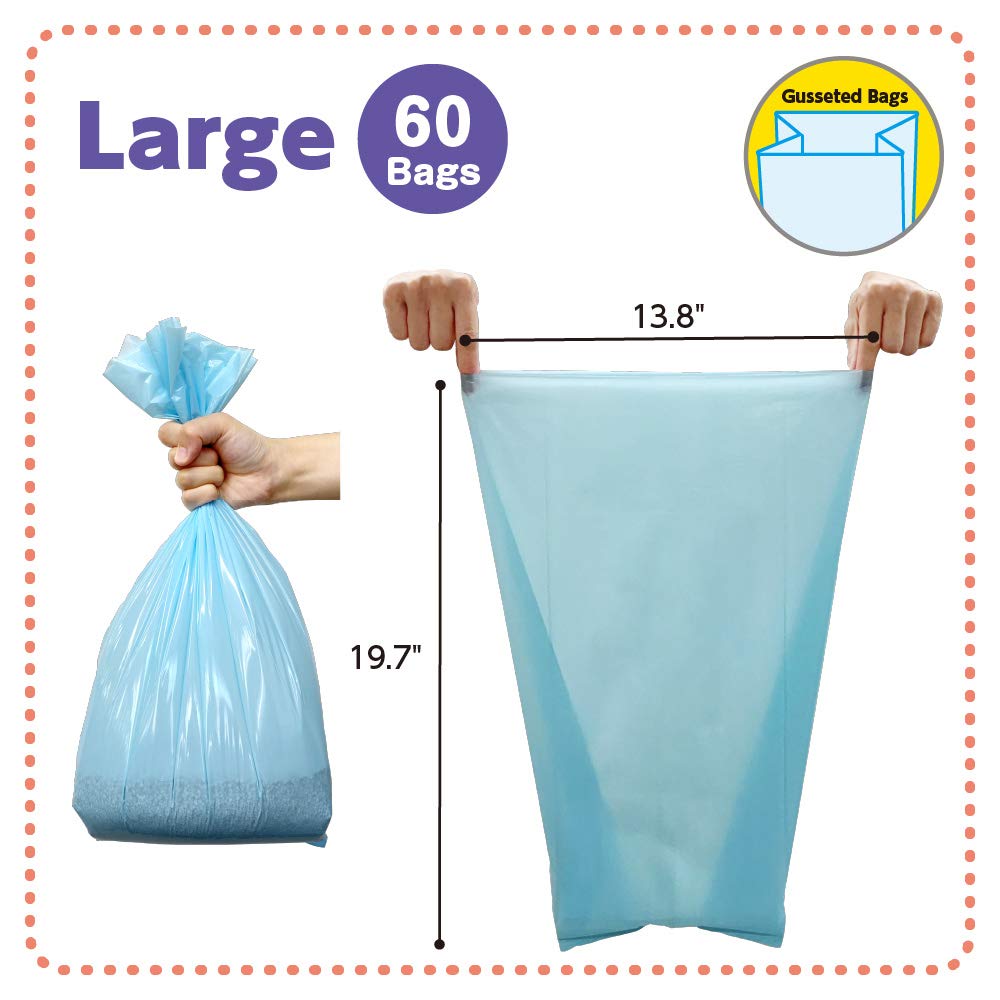 Unscented Cat Waste Disposal Bags 60 Count Pack of 3 V995