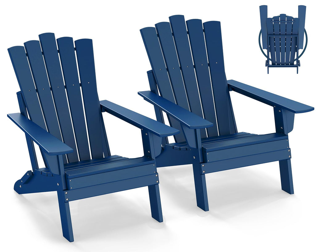 Blue Folding Adirondack Chairs Set of 2 J820641