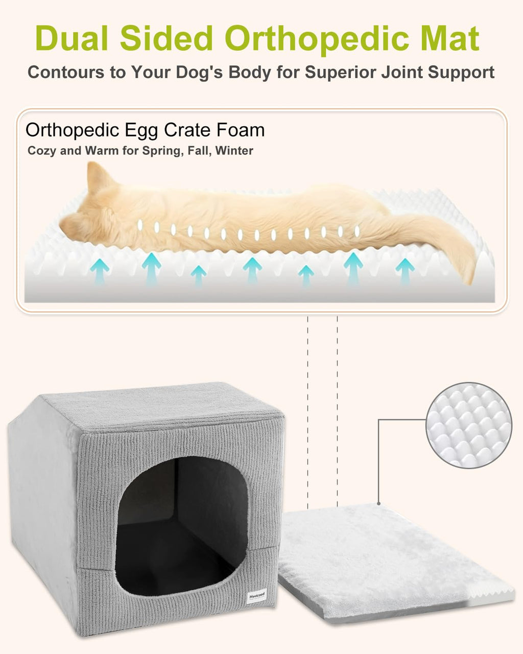 Small Dog House with Dog Cave Bed B136470