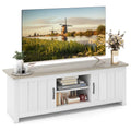 2 Doors TV Stand with 2 Cabinets & Open Shelves X648076