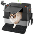 Stainless Steel High Sided Enclosed Litter Box with Lid Y626766