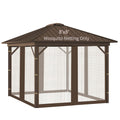 Replacement Gazebo Mosquito Netting 8x8x7 FT Brown J94586