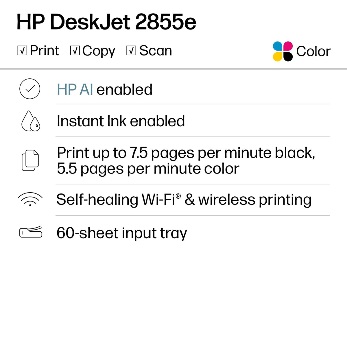 Wireless All-in-One Color Inkjet Printer, Scanner, Copier U51028