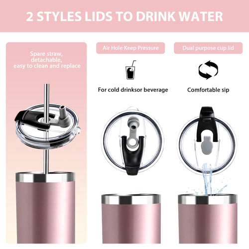 20 oz Insulated Tumbler with Straw Lid A882360