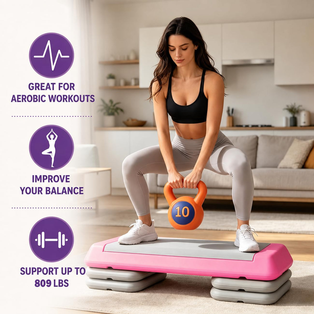 Height Adjustable Aerobic Step Platform I1449