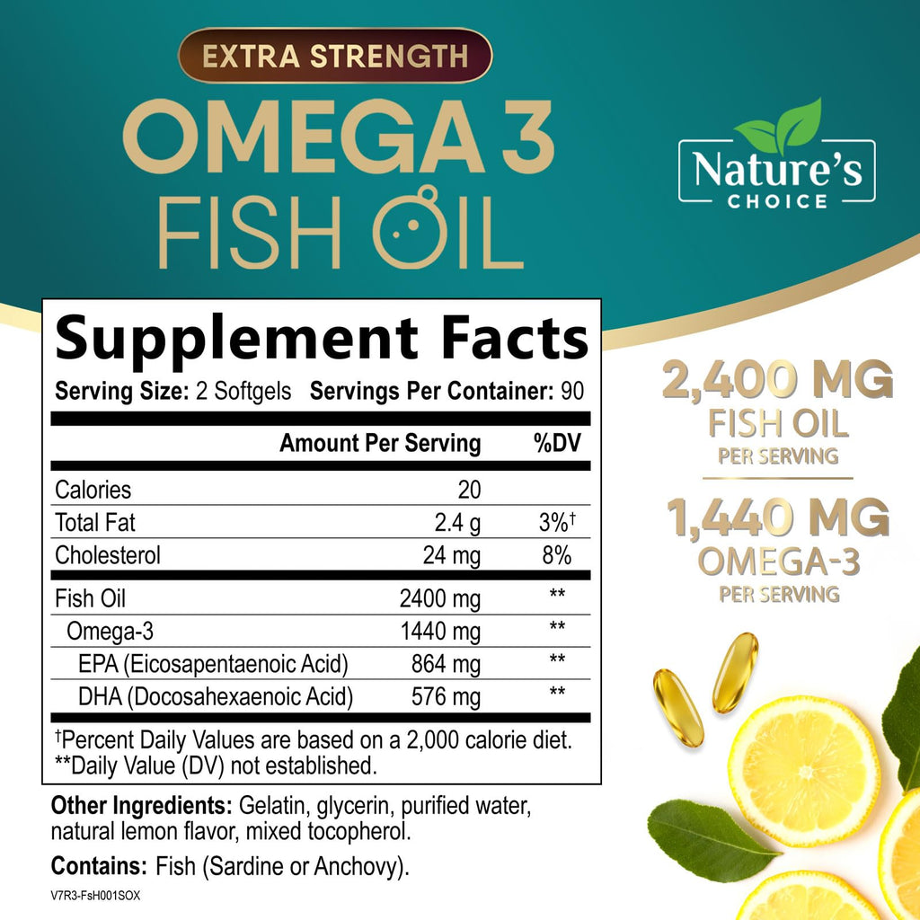 Omega 3 Fish Oil 2400mg Softgels F460