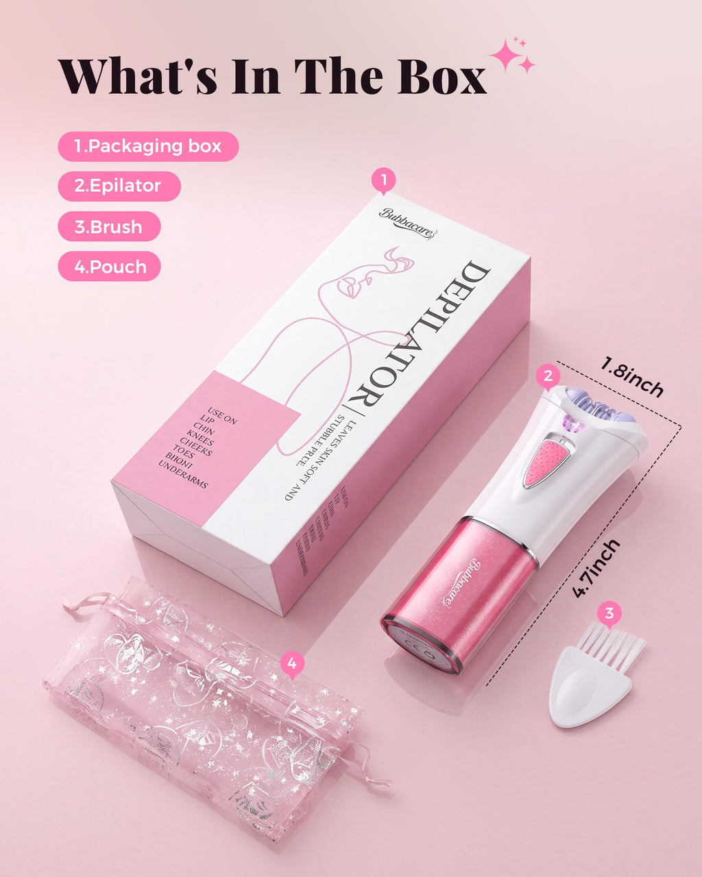 Portable Electric Facial Epilator with LED V12056