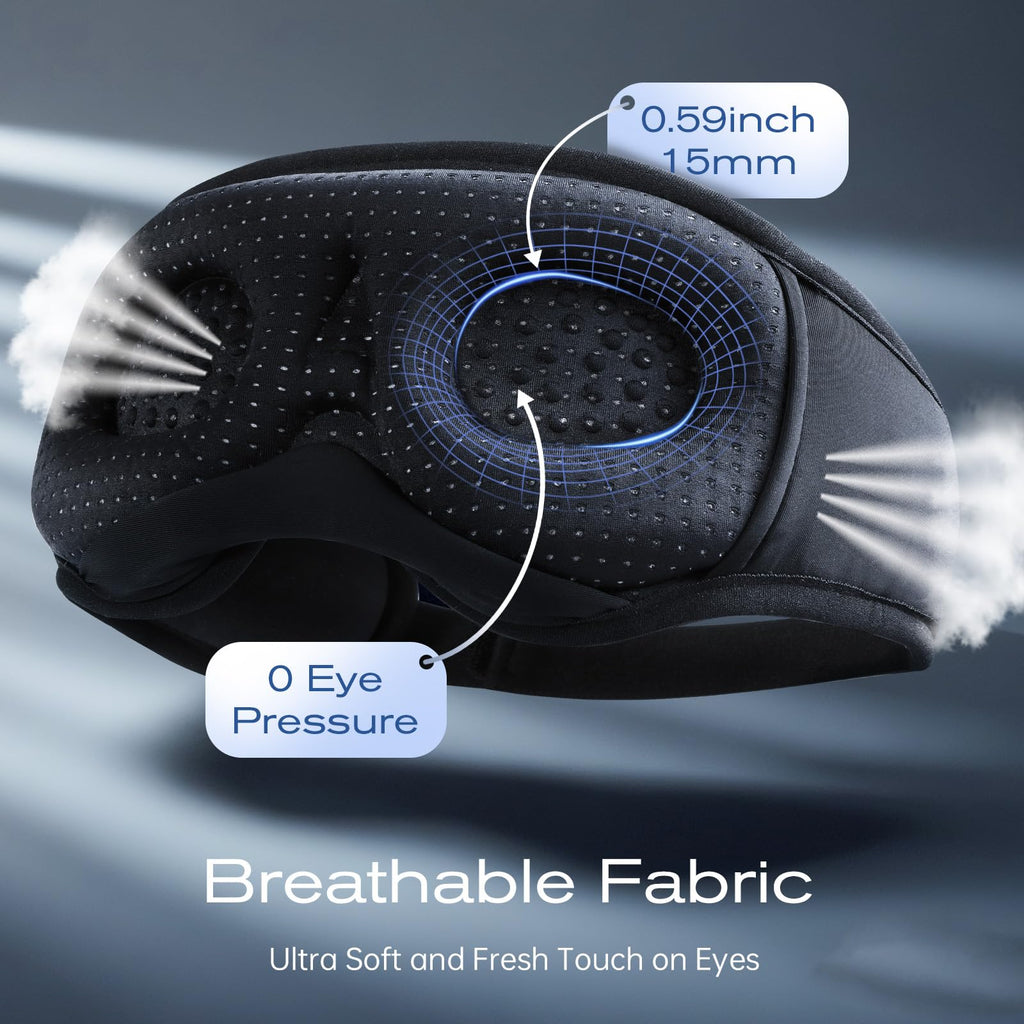Black Bluetooth Sleep Mask with Headphones A332