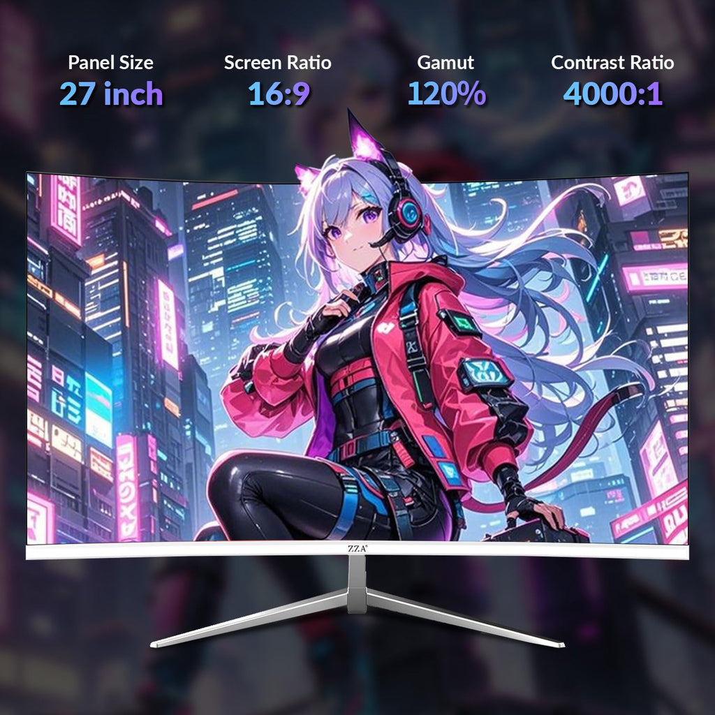 27 inch White Curved Gaming Monitor V81154
