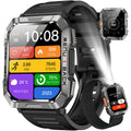 Smart Watch with Flashlight Compass Heart Rate SpO2 Sleep Monitor 2 Straps D3603