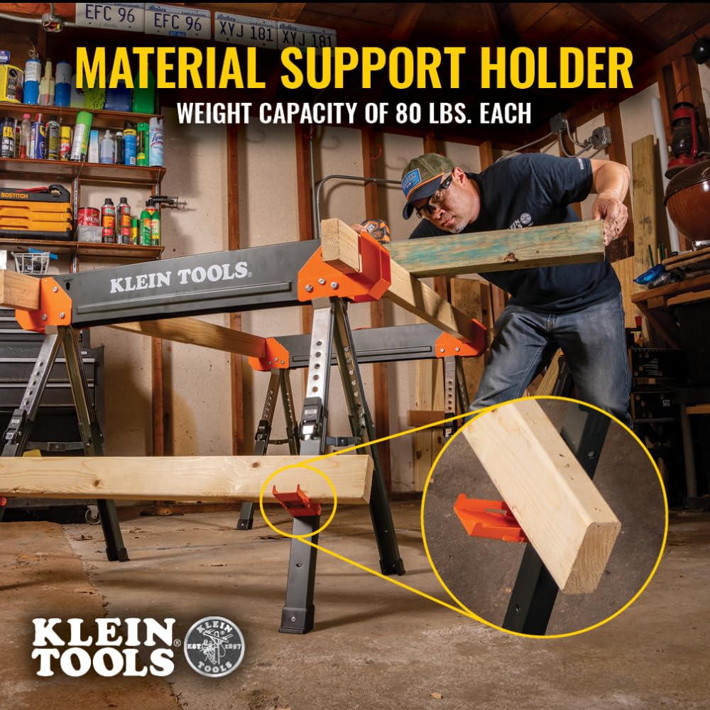 Folding Sawhorse 26-Inch to 32-Inch Adjustable Height 1-Pack Y755393