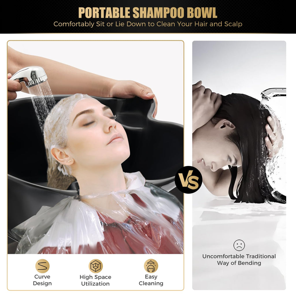 Portable Shampoo Basin with 2 Water Buckets L94435