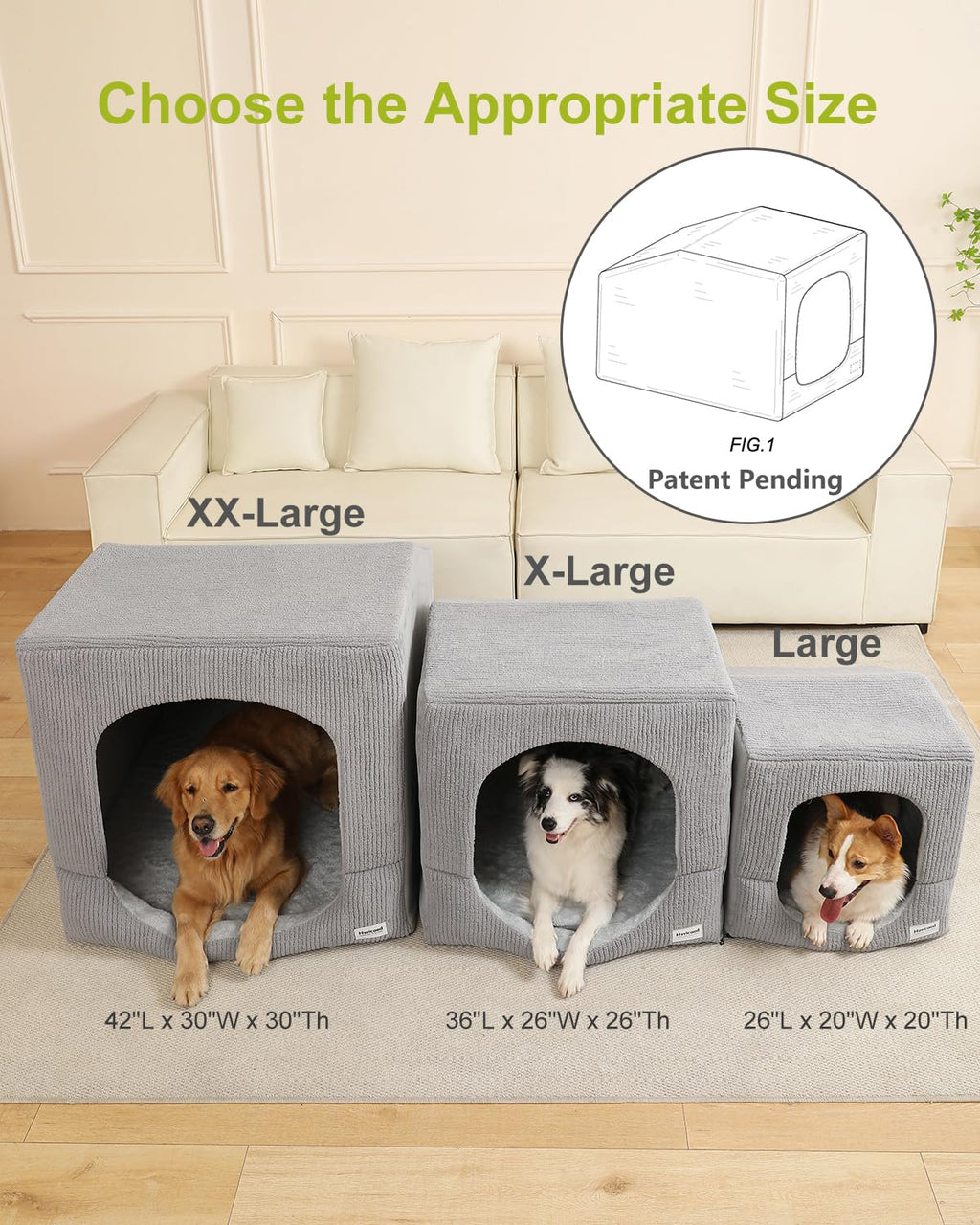 Small Dog House with Dog Cave Bed B136470