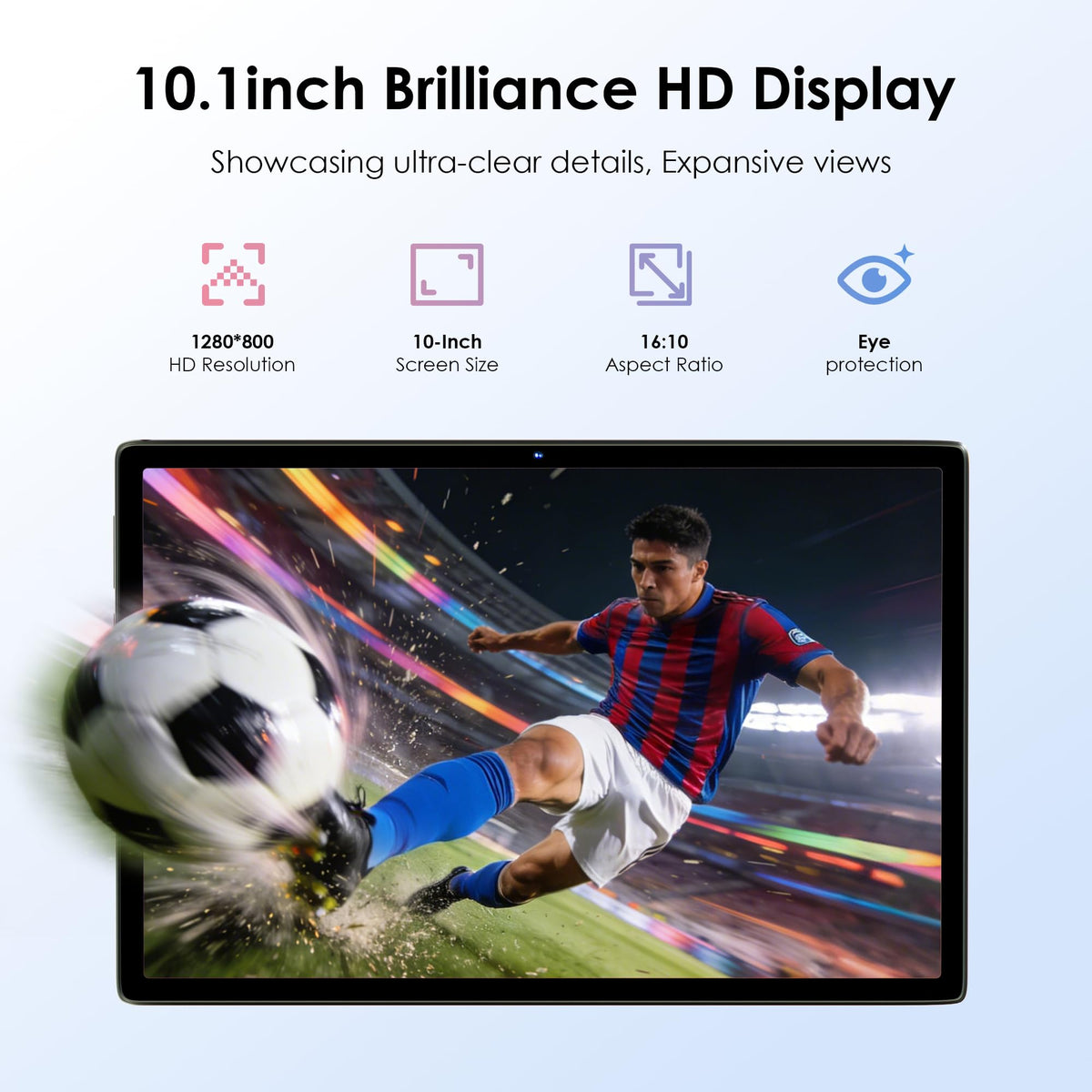 10.1 inch Android 15 Tablet with Drop-proof Case Blue H3933