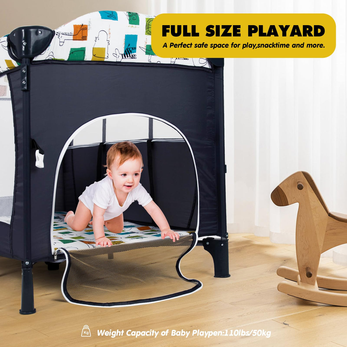 5 in 1 Baby Bedside Sleeper with Changing Table and Mattress Y426898