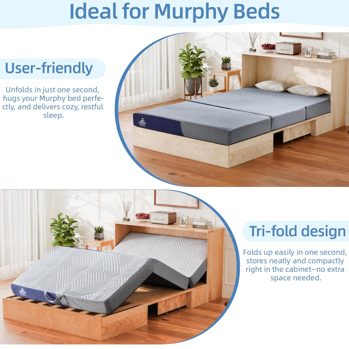 6 Inch Cooling Memory Foam Foldable Mattress Twin Size Y5804