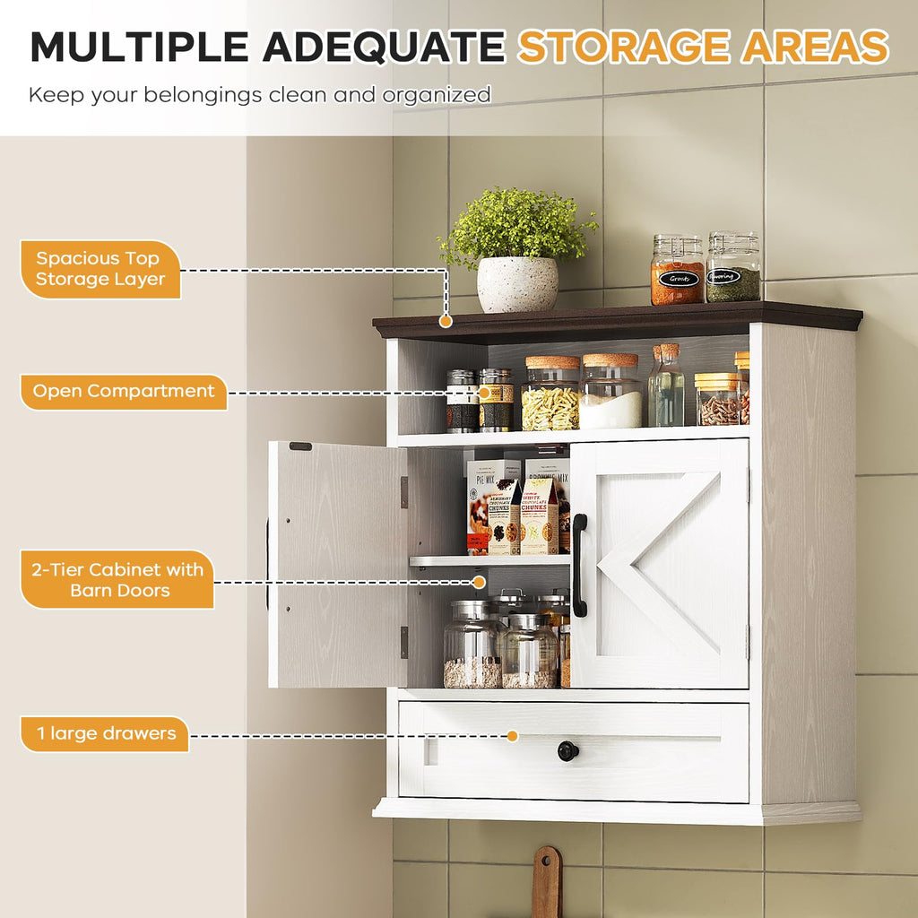 Wall Mounted Bathroom Cabinet 24.4"H x 23.6"W x 9"D V6669